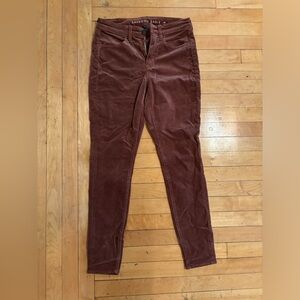 Brown corduroy skinny jeans